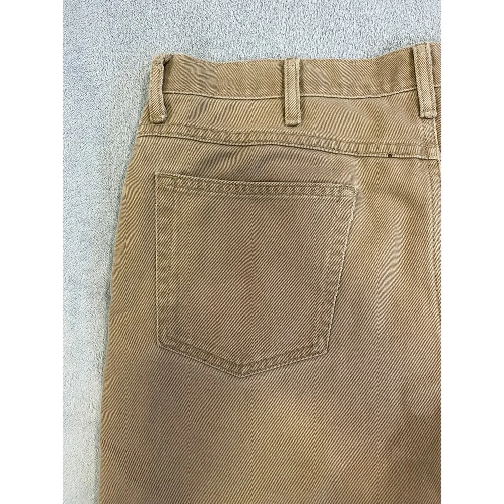 LL Bean Pants Mens 36 Beige Tan Cotton Flannel Lined Khakis Slacks 36x29